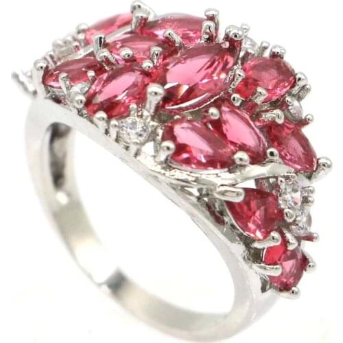 23x18mm 2021 New Arrival Created Violet Tanzanite CZ Women Dating Ladies Silver Rings Wholesale Drop Shipping