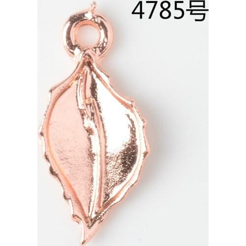 50pcs 11*23mm Rose gold Color Alloy Small Leaf charm for jewelry making,leaf bracelet charm