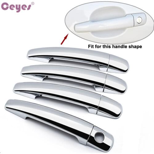 Ceyes Accessories Car Styling Chrome Trim Door Handle Covers Stickers Case For Peugeot 206 207 208 308 406 407 2006 3008