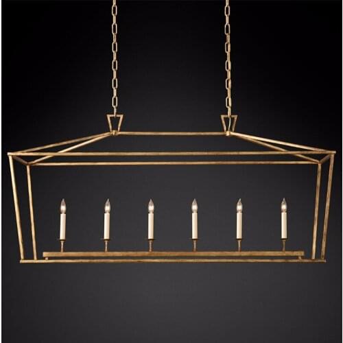 American minimalist retro chandelier Nordic industrial style long restaurant bar old old café bar front desk lighting