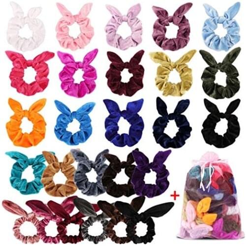60pcs/lot Velvet Scrunchie Women Girls Elastic Hair Rubber Bands Accessories Gum For Women Tie Hair Ring Rope Ponytail Holder
