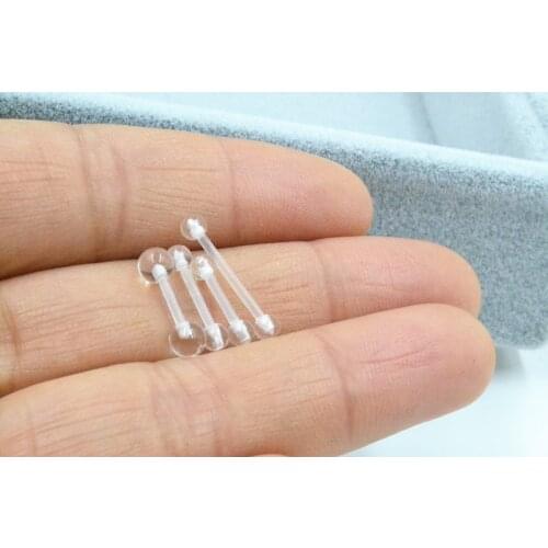 Free shippment LOT100pcs Body Piercing -UV Flexible Retainer 16Gx6/8/10/12mm Bar Lip Ear Helix BIO Piercing All Clear