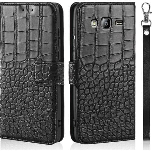Phone Case for for Samsung Galaxy J3 / J3 2016 J310 J320 J320F J300 J300F J310f Case Wallet Crocodile Texture Leather Book