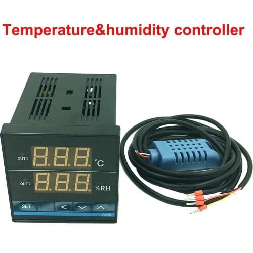 Digital temperature and humidity controller meter tester thermostat Hygrometer Regulator 72X72mm 0-70C 5-90%RH