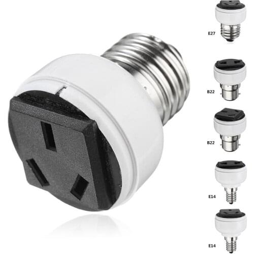 E27/b22/e14 Abs Us/eu Plug Connector Accessories Bulb Adapter Screw Fixture Lamp Bulb Base White Socket Lighting Holder L3B0