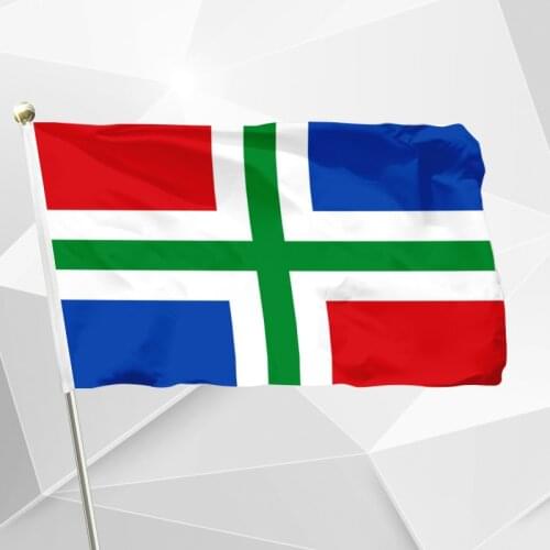 Netherlands Groningen Flag 150X90cm (3x5FT) 120g 100D Polyester Double Stitched High Quality Free Shipping Netherlands