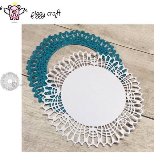 Piggy Craft metal cutting dies cut die mold 6Pcs Lace disc frame Scrapbook paper craft knife mould blade punch stencils dies