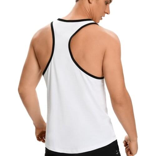 Men Tank Shirt Athletic Sleeveless Y-Shirt Circular Cut Cotton Undershirt for Workout Training Basketball Tank Top Tee