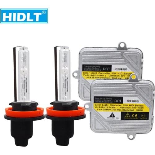 HIDLT 55W Cnlight H11 Xenon HID Conversion Kit DC 12V Digital Slim HID Ballast H1 H3 H7 HB3 D2H Auto Lamp Bulb 4300K 5000K 6000K