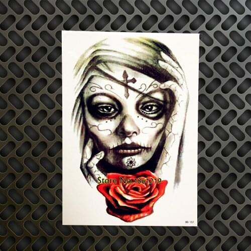 Hot Sexy Body Art Temporary Tattoo Cross Suture Wound Women Tatoo Paste Decals Waterproof Fake Flower Arm Tattoo Stickers GHB107