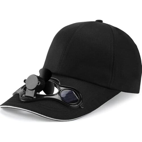 Women Men Summer Cotton Solar Fan Cooling Baseball Cap Outdoor Travel Camping Hiking Sport Hat Adjustable Trucker Dad Cap Gift