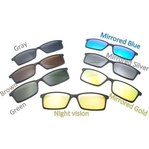 Square Magnetic Clip On With Polarized Lenses Mirror Reflection For 5510