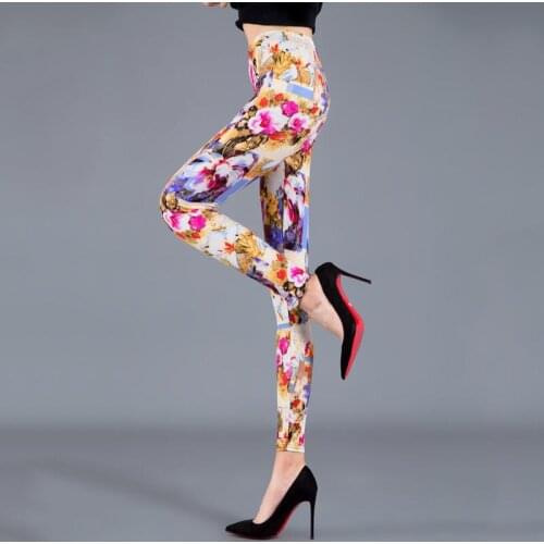 Floral Printed Leggings Sexy Push Up Fitness Women Pants Sportswear Tights Gym Clothing Female Sports Jeggings Trousers New