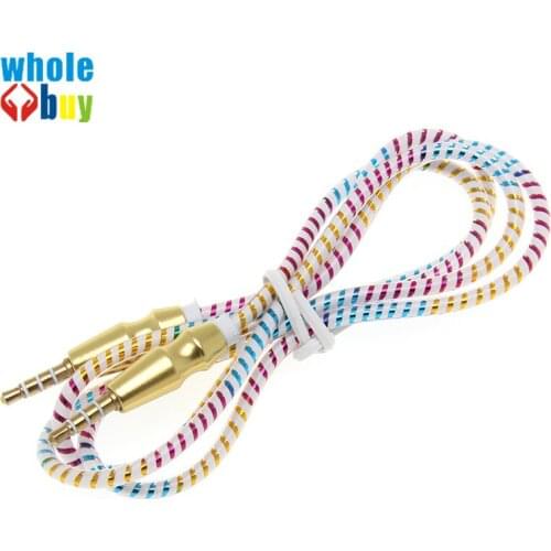 HOT SALE 1M3.5mm Jack Auxiliary Cable Audio Cable Male To Male Flat Aux Cable Car player to connect with audio device 200pcs/lot