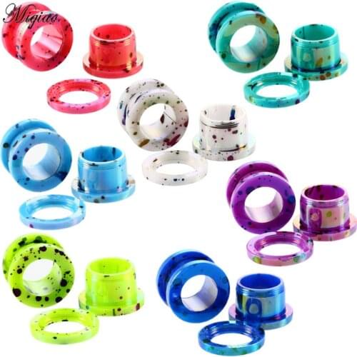 Miqiao 2pcs/lot Stainless Steel 2-12mm Ear Flesh Tunnels Plugs Piercing Cartilage Earring Ear Gauges Stretcher Jewelry