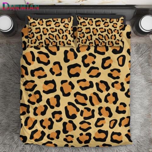 DARMIAN Fashion Leopard Print Design Comfort Bed Pillowcase Duvet Cover 3Pcs/Set Home Bedding Pillowslip Quilt Cover Decoration