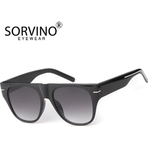 SORVINO Vintage Pilot Sunglasses Women Men 2020 Brand Designer Flat Top Shield Red Green 90s Sun Glasses Retro Shades SP293