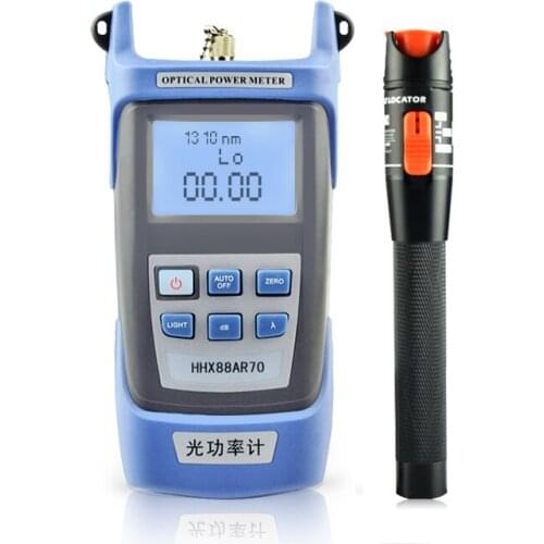Fiber Optic Tool Kit with Optical Power Meter Tester 10MW FTTH Fiber Test Red Light Pen Visual Fault Locator 2 pcs/set