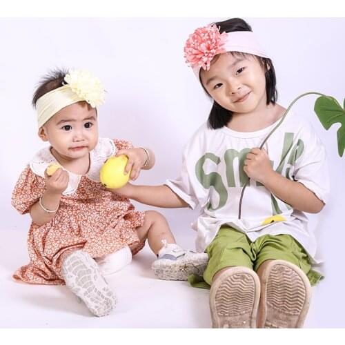 New Flowers Hair Accessories For Girls Elastic Bohemia Newborn Wide Nylon Headbands Turban Headwraps