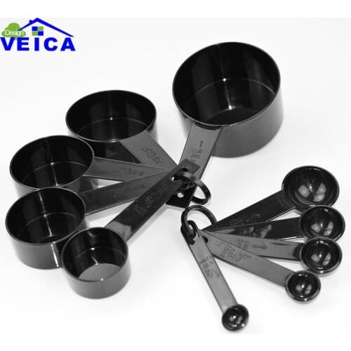 3 Color Plastic Measuring Cups 10pcs/lot Measuring Spoon Kitchen Tools Measuring Set Tools For Baking Coffee Tea