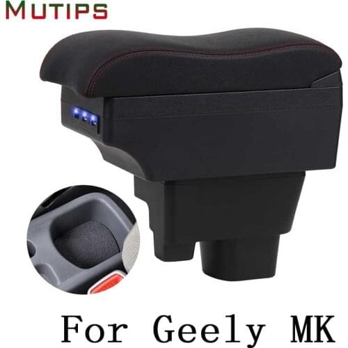 Mutips For Geely MK armrest box curve storage box leather arm rest car-styling accessories interior parts automobile 2009 - 2013