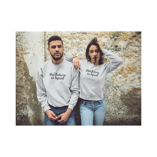 Women/Men Casual Sweatshirt Graphic Girl Cute Hoodies The Future is Equal Tumblr Hoodies Long Sleeve Cotton Crewneck Tops