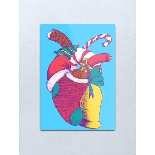 Christmas Heart Metal Print Tin Sign Bar Home Wall Decor Metal Art Poster Christmas Gift Metal Decor Wall Decor Wall Decor Metal