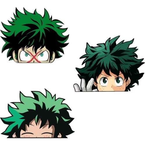 Dawasaru Funny 3D MIDORIYA IZUKU PEEKING Peeker Sticker Car Truck Bumper Window Refrigerator DIY Stickers Car Decals
