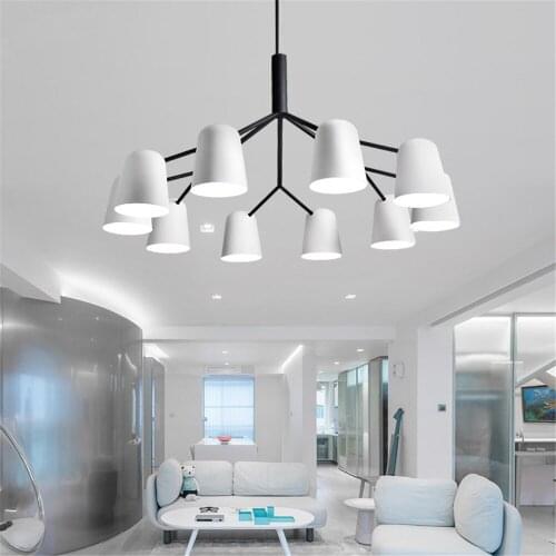 E14 Modern Wrought Iron LED Chandelier High-end Luxury Hotel Interior Home Decoration Lighting Living Room Dining Room Lamp