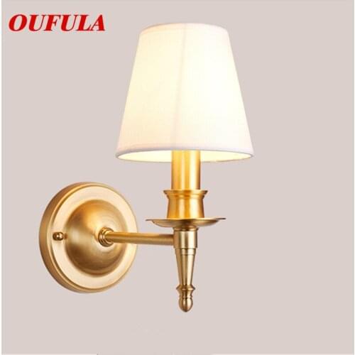 OUFULA Indoor Wall Lamps Fixture Brass Modern LED Sconce Contemporary Creative Decorative For Home Foyer Bedroom Corridor