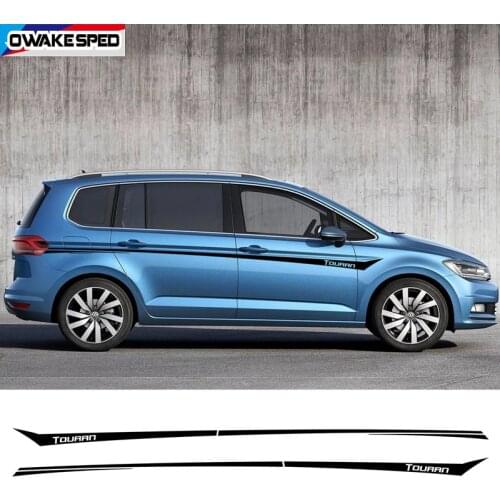 Racing Sport Stripes Car Waist Lines Sticker Auto Body Door Side Decor Vinyl Decals For Volkswagen Touran 2016 MPV