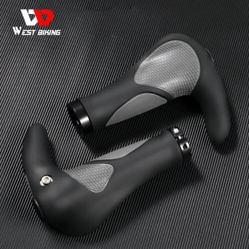 WEST BIKING Ergonomic Bicycle Grip Lock-on Handlebar Cover MTB Mountain Cycling Anti-slip Handle Bar End Bike Accessories 1 Pair