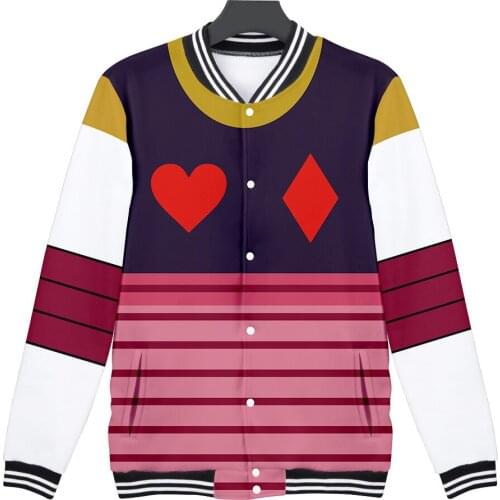 Japan Anime Hunter X Hunter 3D Baseball Jacket Men Bomber Jacket Killua Zoldyck Hisoka Baseball Uniform Outwear Cosplay Costume
