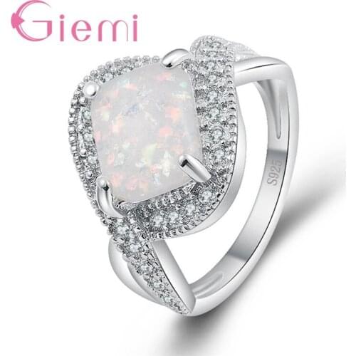 Lose Money 925 Sterling Silver Rings for Women Natural Fire Opal Crystal Jewelry Female Wedding Party Novel Anillos