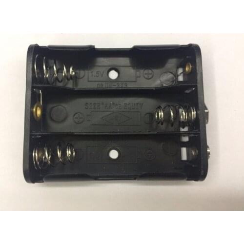 1Pcs 4.5V Power Supply 3*aa Battery Holder Storage Case Box With 9V Positive& Negative Buckle For 3pcs AA Batteries Black