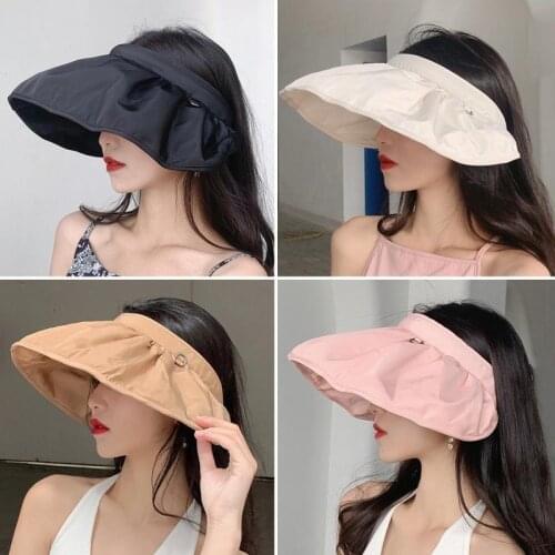 2020 New Hot Sale Summer Women Empty Top Sun Visor Hat Folding Summer Large Wide Brim Sun Caps UV Protection Hat