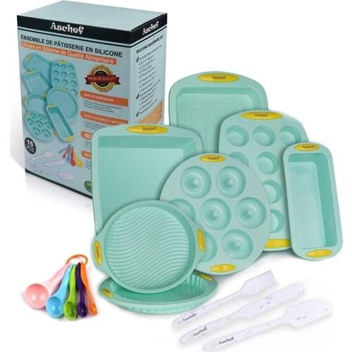 2020 New Cake Silicone Molds set 15 in 1 Kitchen Bakeware DIY Molds Bread Loaf Pan muffin pizza Cookie Baking Baking tools