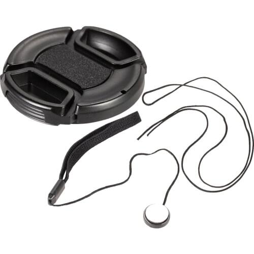 40.5/49/52/55/58/67/77mm Center Pinch Snap-on Lens Cap Cover Keeper Holder for Canon Nikon Sony Olympus DSLR Camera Camcorder