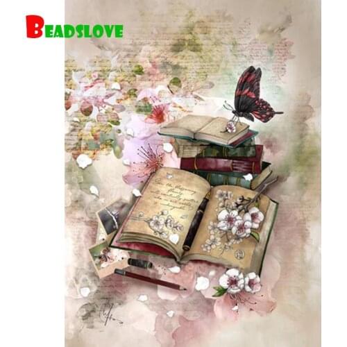 5D DIY diamond painting butterfly book Flower abstract color painting 3D embroidery Rhinestones full drill mosaic art home decor