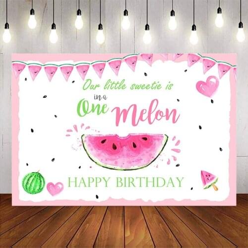 Watermelon birthday backdrop 1st birthday party decoration supplies sweet first birthday background summer birthday decoration
