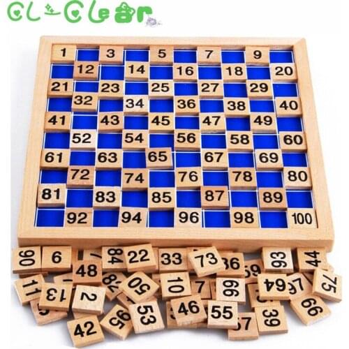 Wooden Montessori Teaching Aids Mathematics 1 - 100 Consecutive Numbers Counting Board Plate Toy