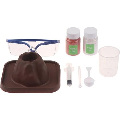 Kids DIY Handmade Volcano Eruption Physical Chemical Experiment Kit Science Toys Exploring Educational Learning Toys Kit Set