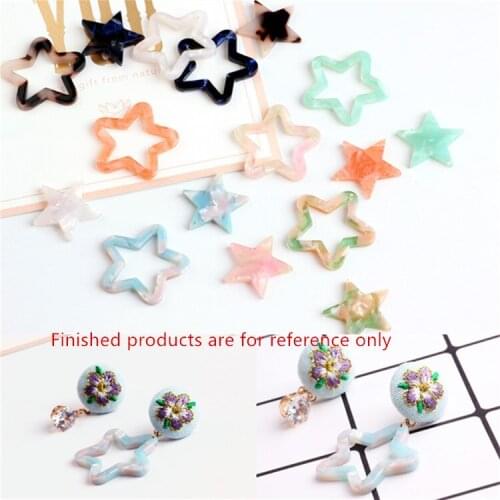 Diy jewelry earring pendants accessory 30pcs/lot colorful cartoon Hollow stars shape fashion acrylic floating locket charms