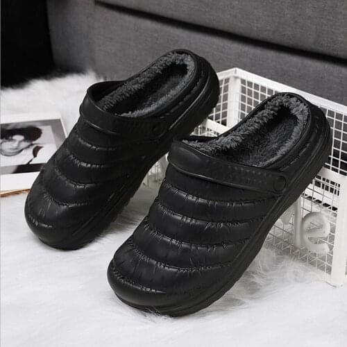 Lovers EVA Slippers Men Winter Warm Shoes Unisex Home Flip-Flops Male Plush Indoor Slides 2021 Waterproof Man Fur Light Slippers