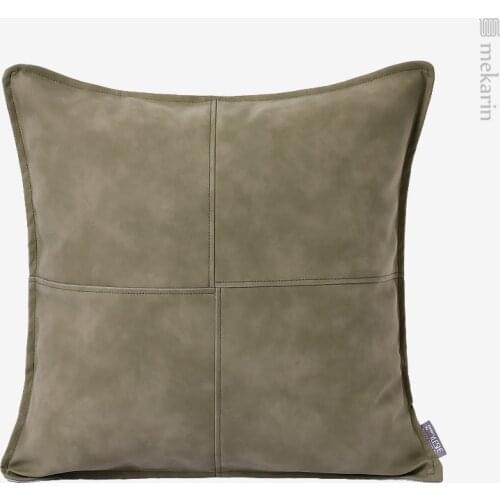 Farmhouse home decor with waist pillow sofa cross green leather stitching cushion Castle sofa throw pillow