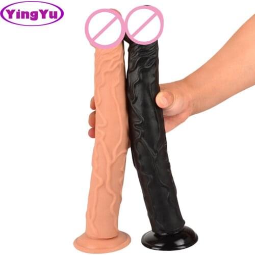 Female Sex Toys Black 13 .78inch Super Long Huge Dildos Suction Cup Realistic Horse Dildo Super Soft Big Anal Dildo
