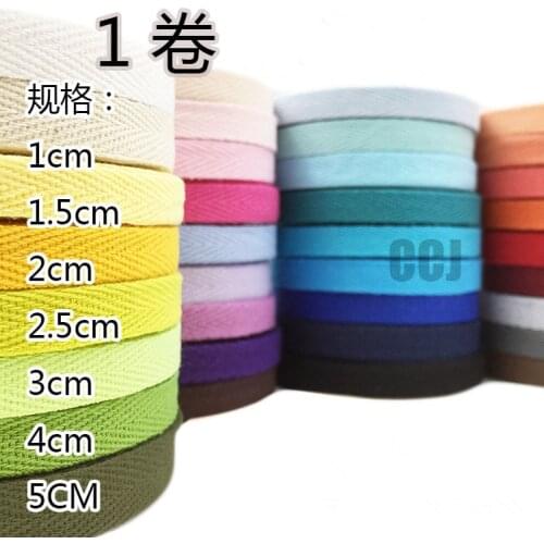 Hot Sale!!! 100yards/lot 10mm COLOR herringbone/ twill cotton tape/Cotton webbing/Bias binding tape