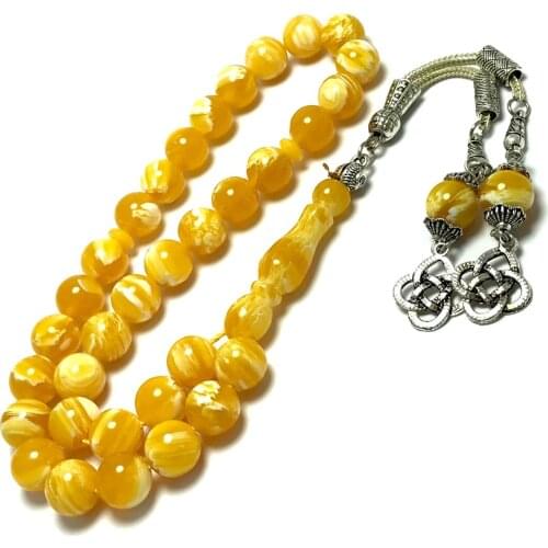 Islamic Tasbih Muslim Rosary Beads 33 Prayer Rosary For Men Bracelet For Men Accessory amber oltu amber stone Handmade Turkey