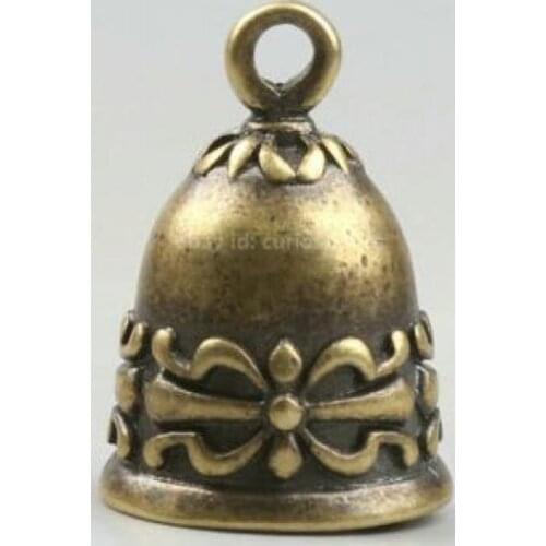 27MM Collection Tibet Buddhism Bronze Flower Pattern Pretty Small Bell Pendant
