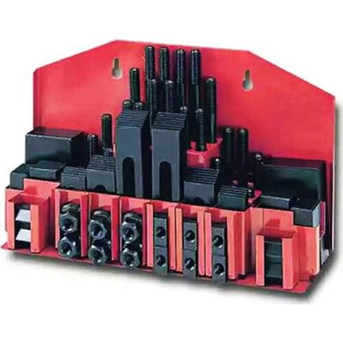 M10 Milling Machine Combination Platen Mold Parts 58PCS/Set Milling Machine Pressure Plate Universal Clamp Group Code Iron 1set